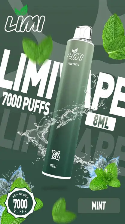 LIMI 7000口拋棄式電子煙｜流線輕巧設計・高容量續航配置・細膩霧化體驗