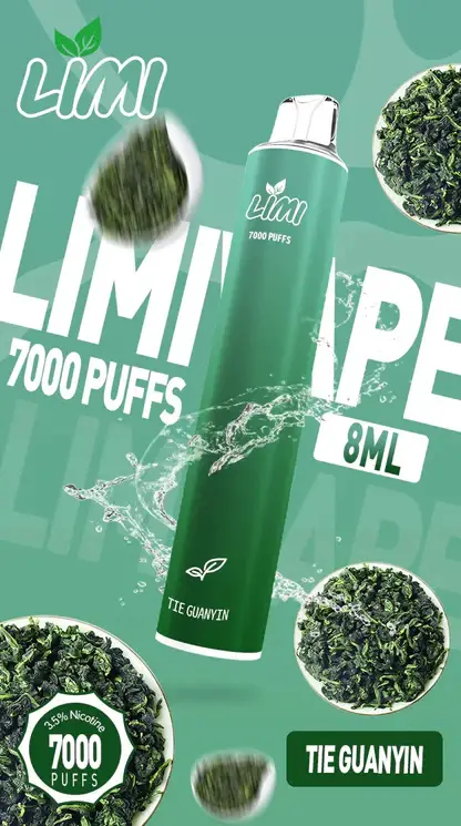 LIMI 7000口拋棄式電子煙｜流線輕巧設計・高容量續航配置・細膩霧化體驗