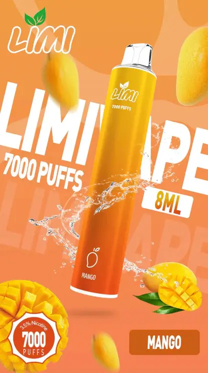 LIMI 7000口拋棄式電子煙｜流線輕巧設計・高容量續航配置・細膩霧化體驗