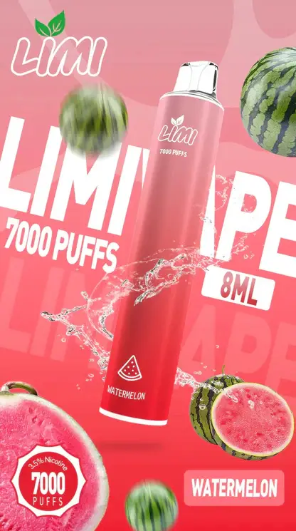 LIMI 7000口拋棄式電子煙｜流線輕巧設計・高容量續航配置・細膩霧化體驗