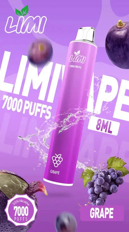 LIMI 7000口拋棄式電子煙｜流線輕巧設計・高容量續航配置・細膩霧化體驗