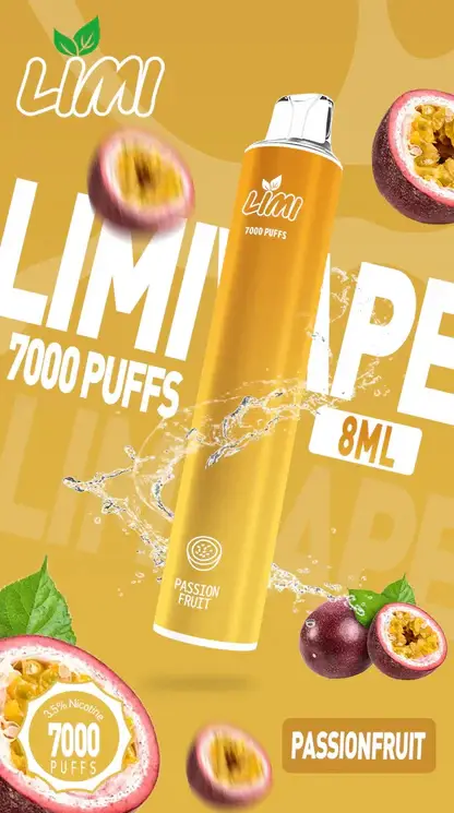 LIMI 7000口拋棄式電子煙｜流線輕巧設計・高容量續航配置・細膩霧化體驗