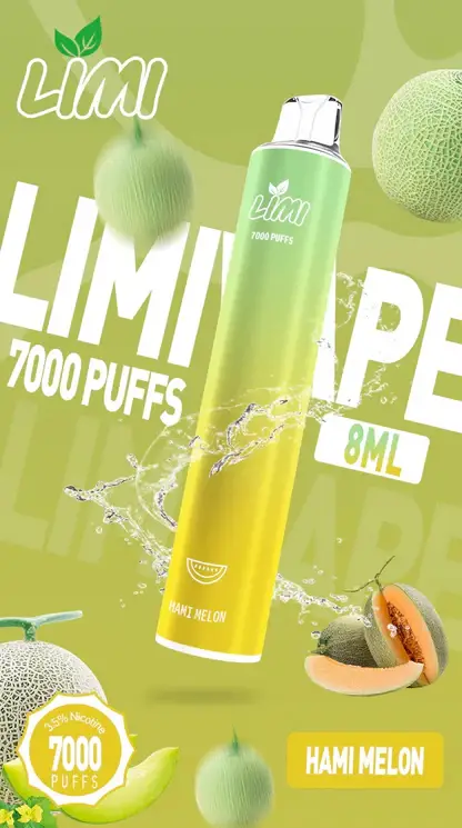 LIMI 7000口拋棄式電子煙｜流線輕巧設計・高容量續航配置・細膩霧化體驗