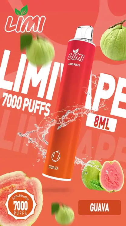 LIMI 7000口拋棄式電子煙｜流線輕巧設計・高容量續航配置・細膩霧化體驗